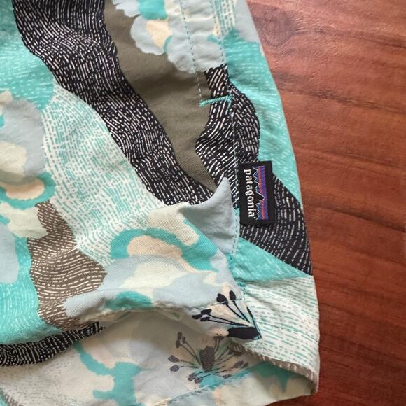 Patagonia Barely Baggies Womens Size L Blue Floral Water Sports Outdoors - Picture 3 of 7